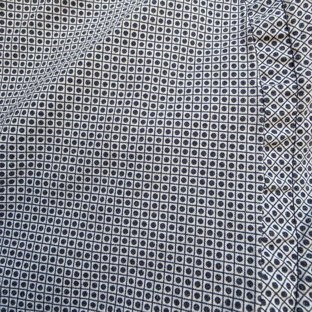 Construct Blue/White Geometric Pattern Button-Up … - image 2